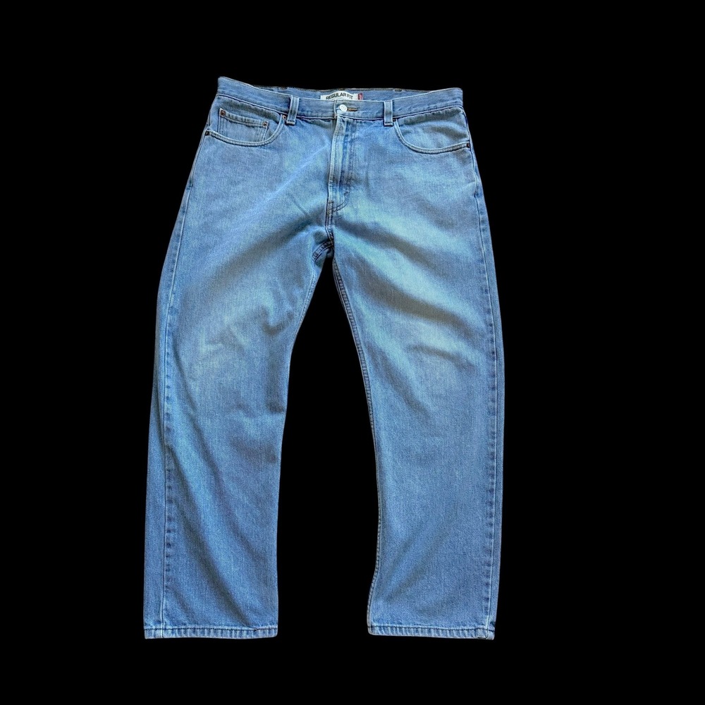 Y2K Levis 505 Regular Fit Jeans 38x30 Light Wash Blue Denim Straight Leg 00505